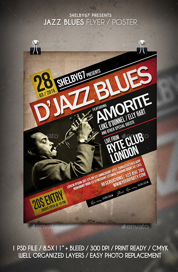 GraphicRiver Jazz Blues Flyer Poster 10913912 GraphicRiver Jazz Blues Flyer Poster 10913912