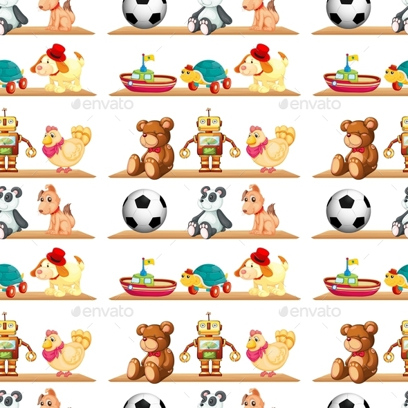 GraphicRiver Seamless Toys on a Shelf 10914244 GraphicRiver Seamless Toys on a Shelf 10914244