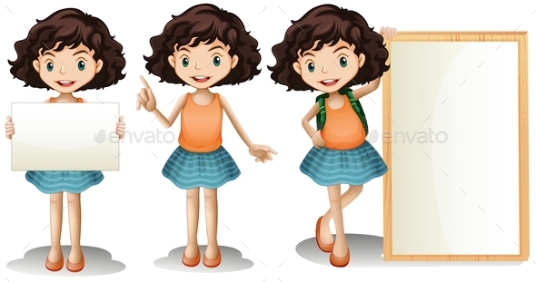 GraphicRiver Girl and Sign 10914444 GraphicRiver Girl and Sign 10914444
