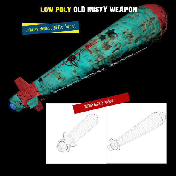 3DOcean Low Poly Rusty weapon Rocket 10914906 3DOcean Low Poly Rusty weapon Rocket 10914906