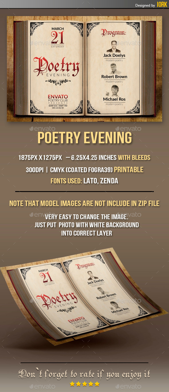 GraphicRiver Poetry Evening flyer 10914908 GraphicRiver Poetry Evening flyer 10914908