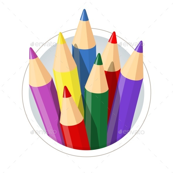 GraphicRiver Set of Colour Pencils For Drawing 10916016 GraphicRiver Set of Colour Pencils For Drawing 10916016