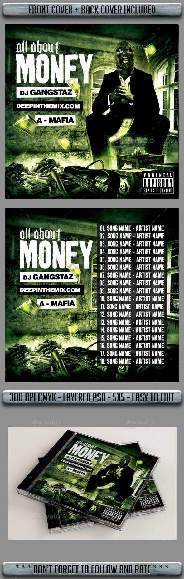 GraphicRiver Mixtape Cover Template 10847830 GraphicRiver Mixtape Cover Template 10847830
