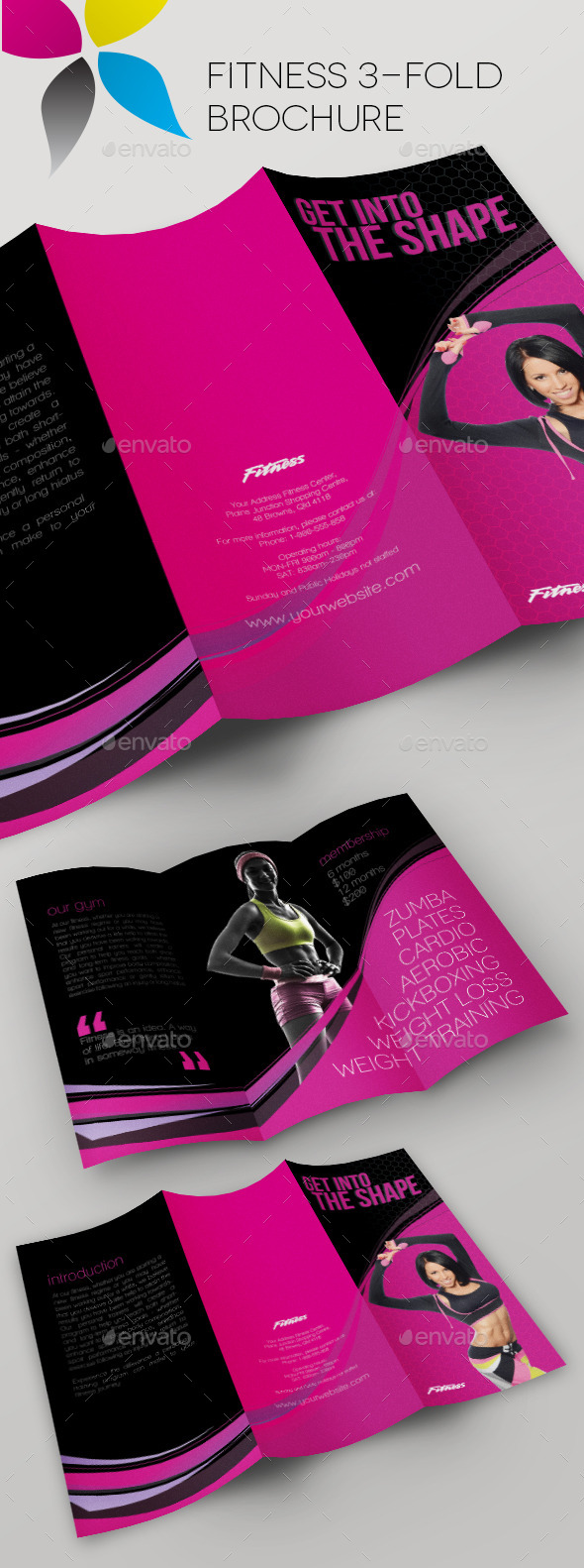 GraphicRiver Fitness 3-Fold Brochure 10916302 GraphicRiver Fitness 3-Fold Brochure 10916302