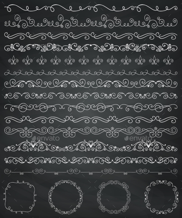 GraphicRiver Chalk Drawing Borders and Frames Dividers Swirls 10916576 GraphicRiver Chalk Drawing Borders and Frames Dividers Swirls 10916576