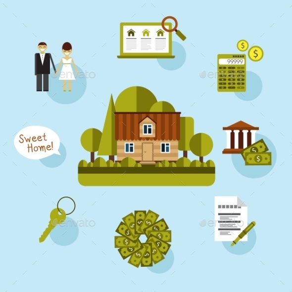 GraphicRiver Buying a Home and Loan Icons 10917294 GraphicRiver Buying a Home and Loan Icons 10917294