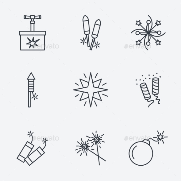GraphicRiver Pyrotechnic Icons Set 10917295 GraphicRiver Pyrotechnic Icons Set 10917295