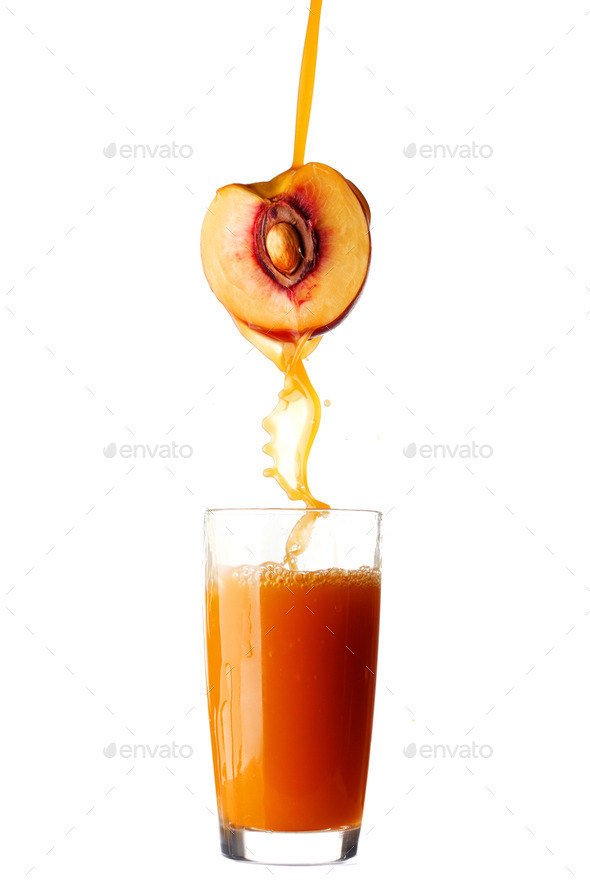 Juice pouring from peach (Misc) Photo Download