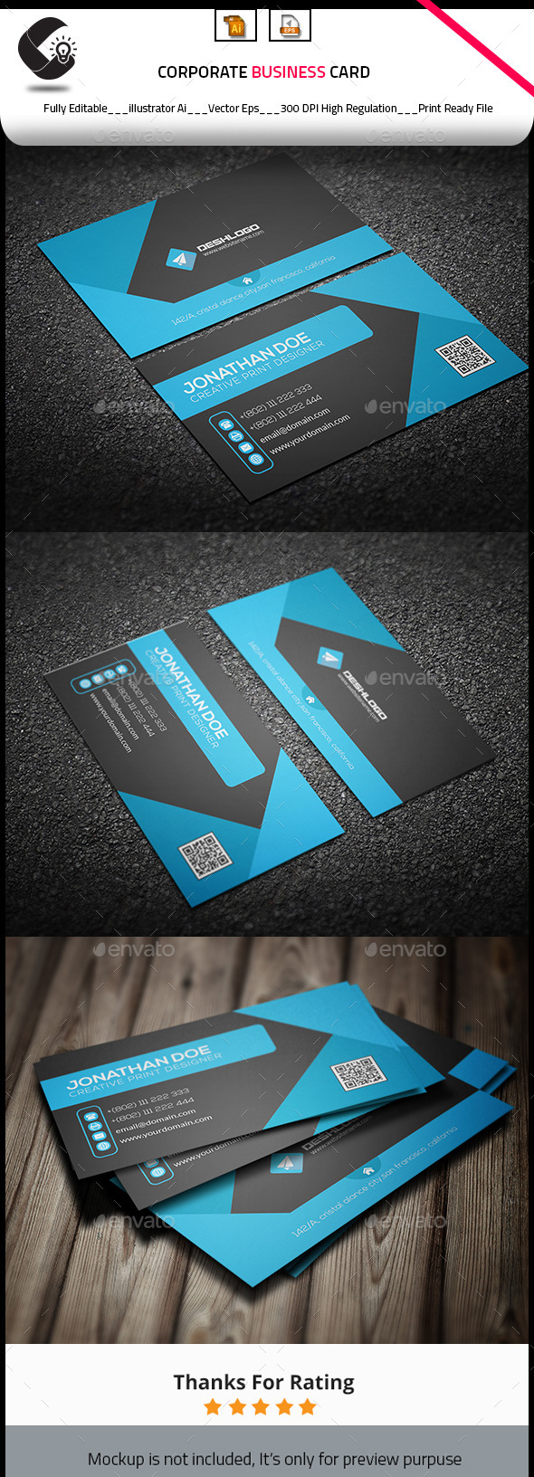 GraphicRiver Corporate Business Card 10919299 GraphicRiver Corporate Business Card 10919299
