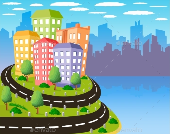 GraphicRiver Colorful City 10919474 GraphicRiver Colorful City 10919474