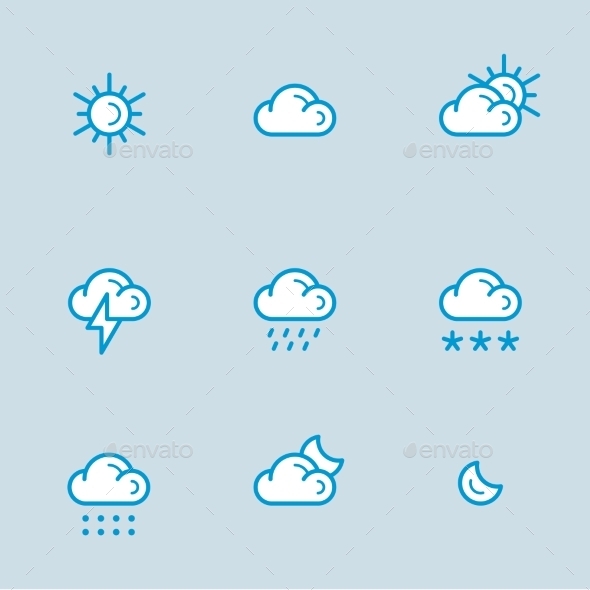 GraphicRiver Weather Icons with White Background 10919864 GraphicRiver Weather Icons with White Background 10919864