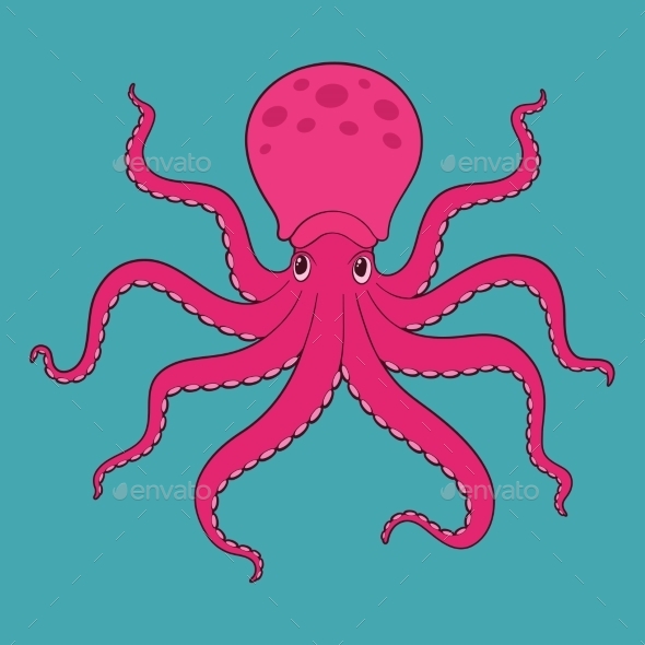 GraphicRiver Purple Cartoon Octopus 10920993 GraphicRiver Purple Cartoon Octopus 10920993