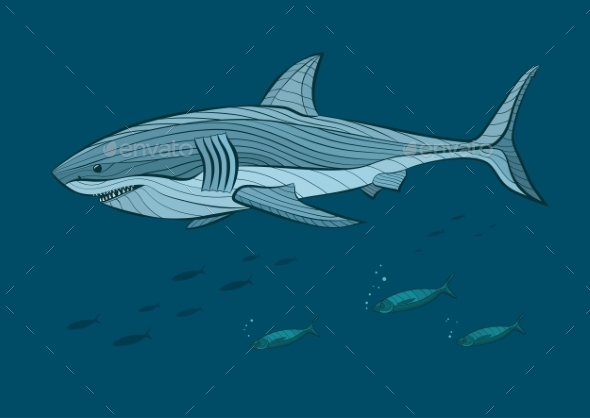 GraphicRiver Decorative White Shark 10921006 GraphicRiver Decorative White Shark 10921006