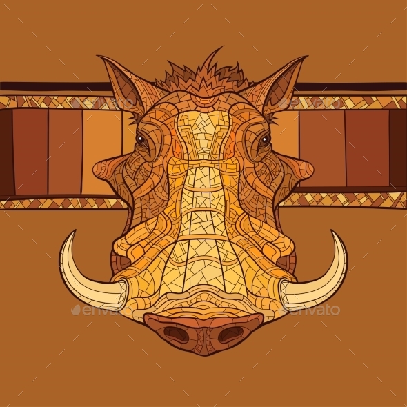 GraphicRiver Decorative Warthog Head 10921011 GraphicRiver Decorative Warthog Head 10921011