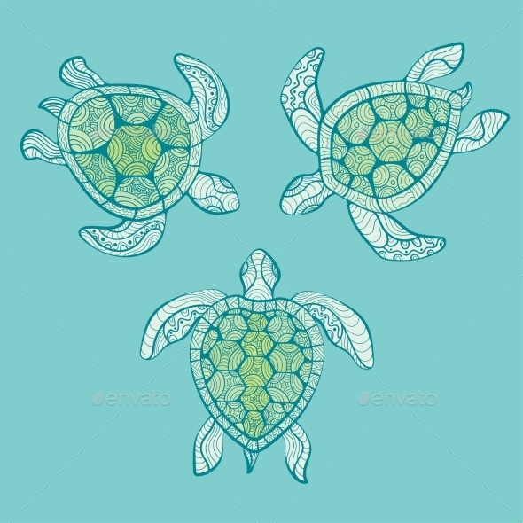 GraphicRiver Decorative Turtles in Water 10921141 GraphicRiver Decorative Turtles in Water 10921141