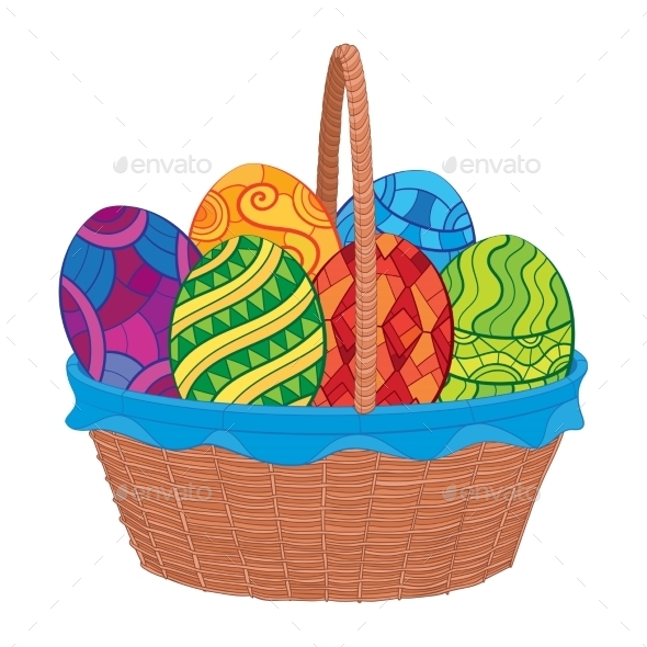 GraphicRiver Easter Eggs in Basket 10921161 GraphicRiver Easter Eggs in Basket 10921161