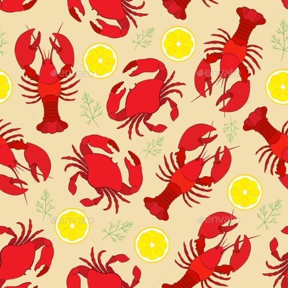 GraphicRiver Lobster and Crab Pattern 10921164 GraphicRiver Lobster and Crab Pattern 10921164