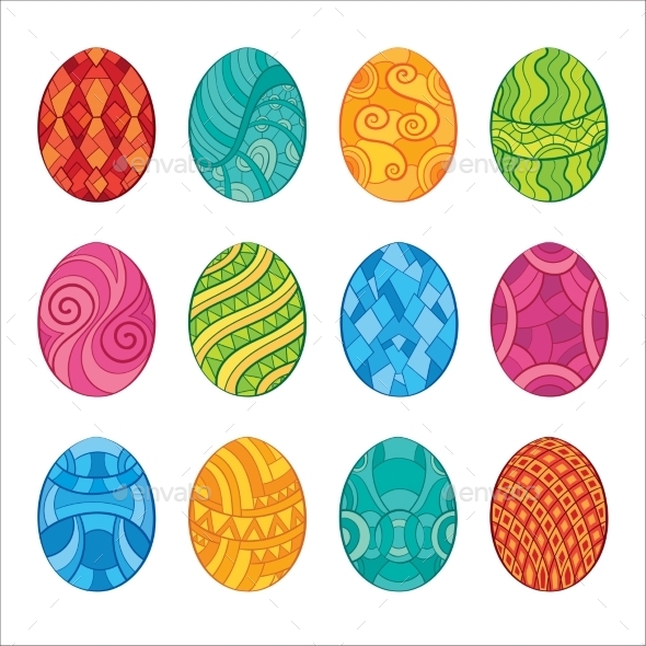 GraphicRiver Decorative Set of Easter Eggs 10921335 GraphicRiver Decorative Set of Easter Eggs 10921335