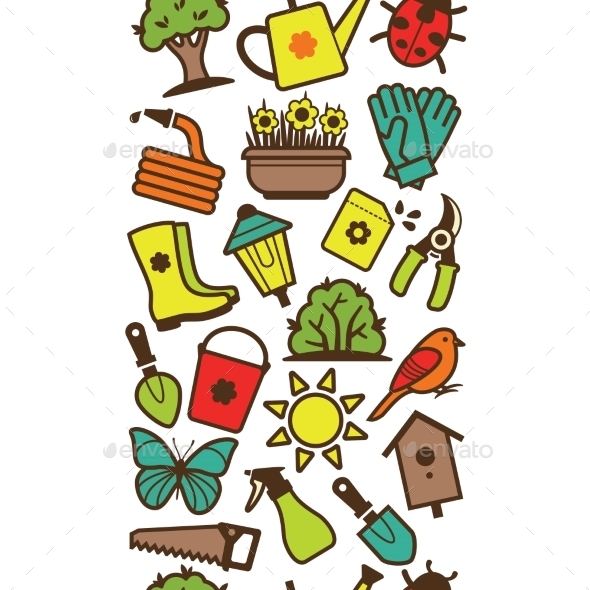 GraphicRiver Garden Tool Border 10922155 GraphicRiver Garden Tool Border 10922155