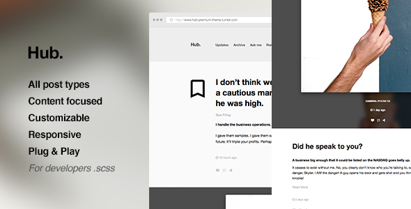 ThemeForest Hub One Column Portfolio Blogging Tumblr Theme 10891864 ThemeForest Hub One Column Portfolio Blogging Tumblr Theme 10891864