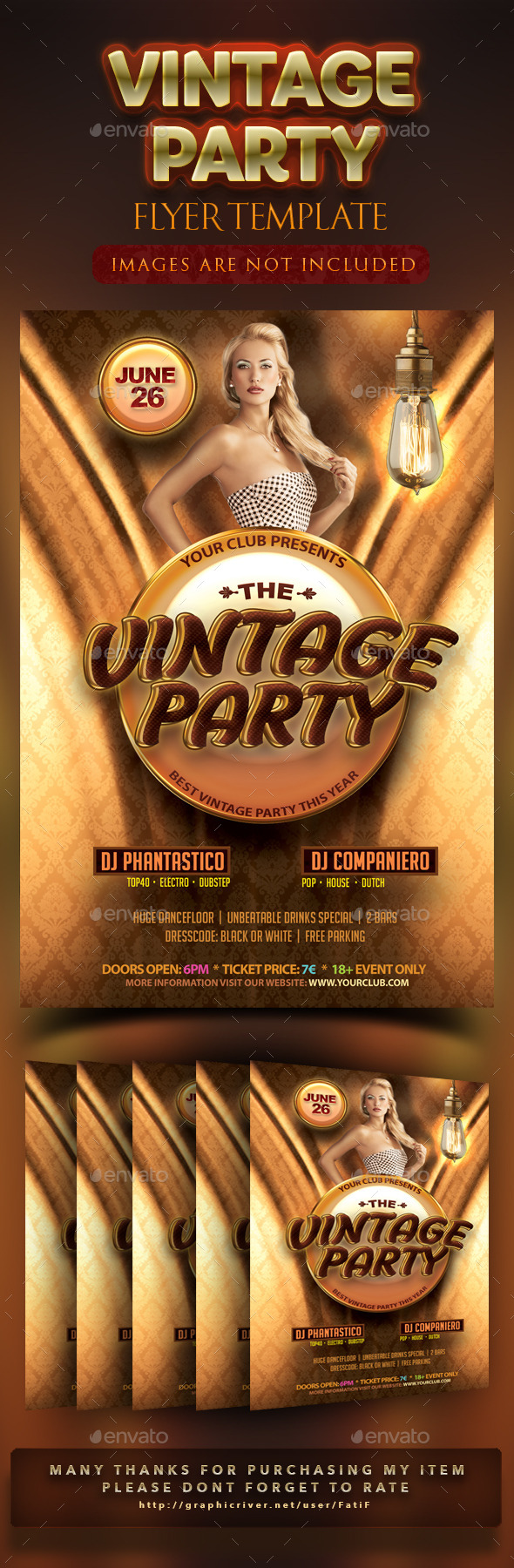 GraphicRiver Vintage Party Flyer Template 10923265 GraphicRiver Vintage Party Flyer Template 10923265