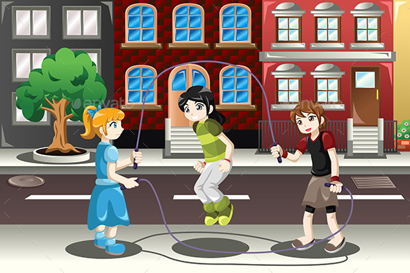 GraphicRiver Kids Playing Double Dutch 10923732 GraphicRiver Kids Playing Double Dutch 10923732