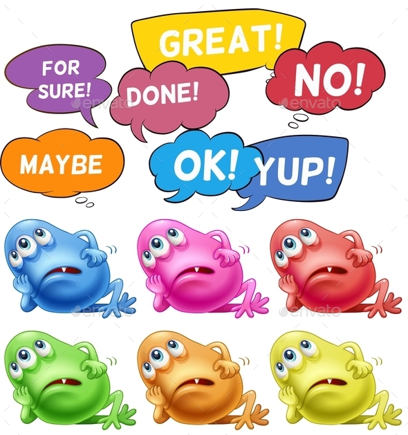 GraphicRiver Monsters and Speech Bubbles 10923912 GraphicRiver Monsters and Speech Bubbles 10923912