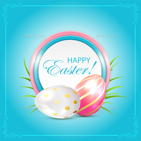 GraphicRiver Easter Card with Eggs and Grass 10924550 GraphicRiver Easter Card with Eggs and Grass 10924550