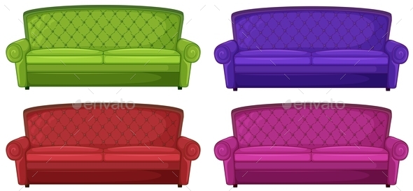 GraphicRiver Four Colorful Sofas 10924713 GraphicRiver Four Colorful Sofas 10924713
