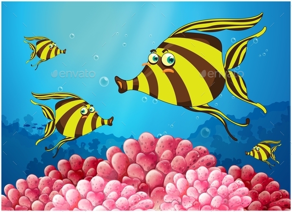 GraphicRiver Group of Stripe-Colored Fishes 10924866 GraphicRiver Group of Stripe-Colored Fishes 10924866