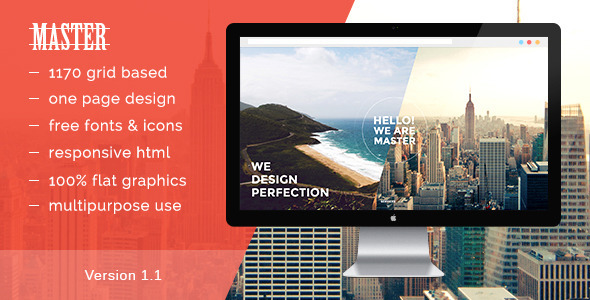 Master - One Page HTML 5 Portfolio Template