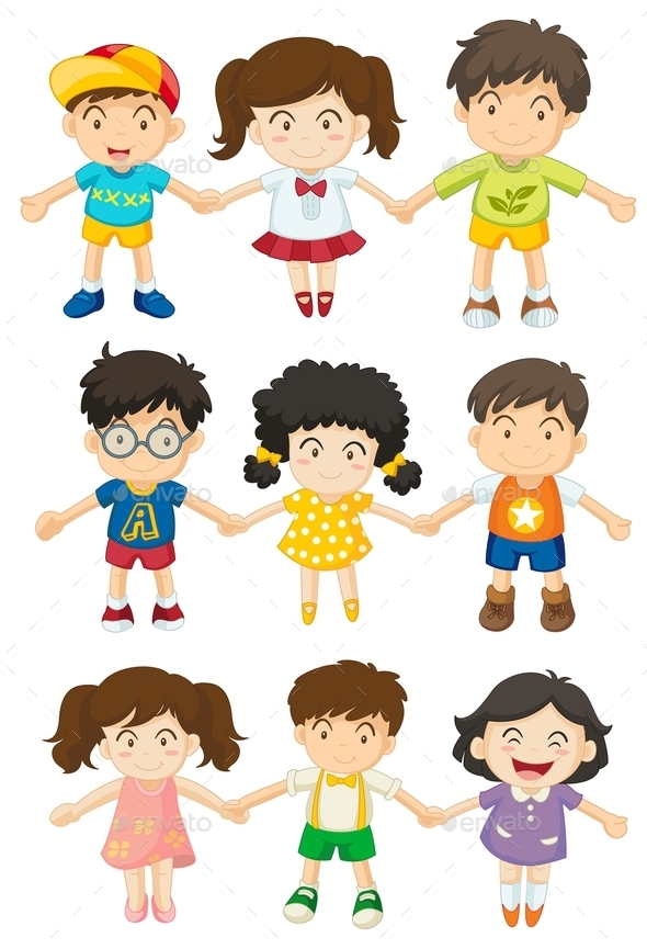 GraphicRiver Kids Holding Hands 10925240 GraphicRiver Kids Holding Hands 10925240