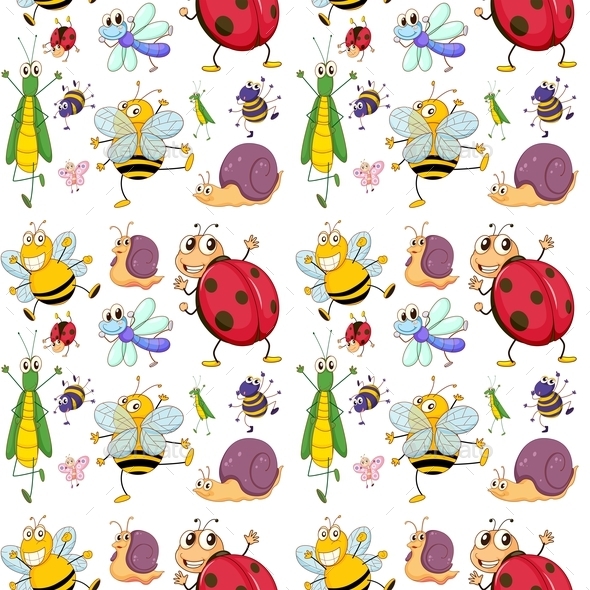 GraphicRiver Seamless Design with Insects 10925379 GraphicRiver Seamless Design with Insects 10925379