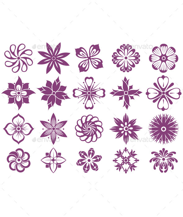 GraphicRiver Set of Flowers 10925450 GraphicRiver Set of Flowers 10925450