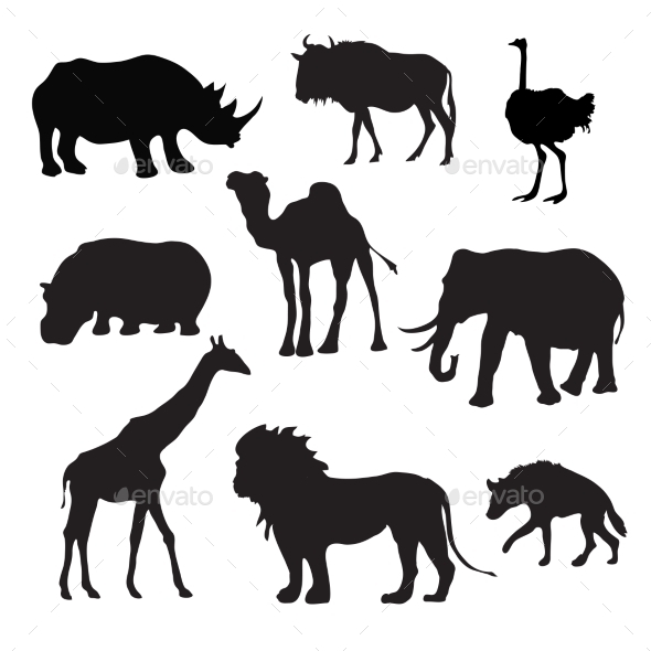 GraphicRiver Wild African Animals Black 10925552 GraphicRiver Wild African Animals Black 10925552