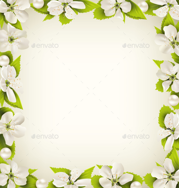 GraphicRiver Cherry Flowers with Pearl Beads like Frame 10928152 GraphicRiver Cherry Flowers with Pearl Beads like Frame 10928152