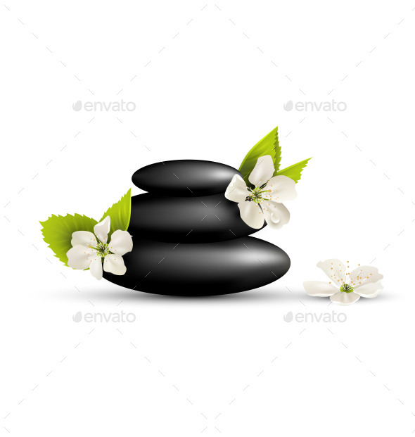 GraphicRiver Stack of SPA Stones with Cherry White Flowers 10928403 GraphicRiver Stack of SPA Stones with Cherry White Flowers 10928403