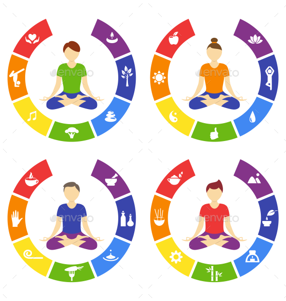 GraphicRiver Yoga Lifestyle Circles Set with People Isolated 10928504 GraphicRiver Yoga Lifestyle Circles Set with People Isolated 10928504