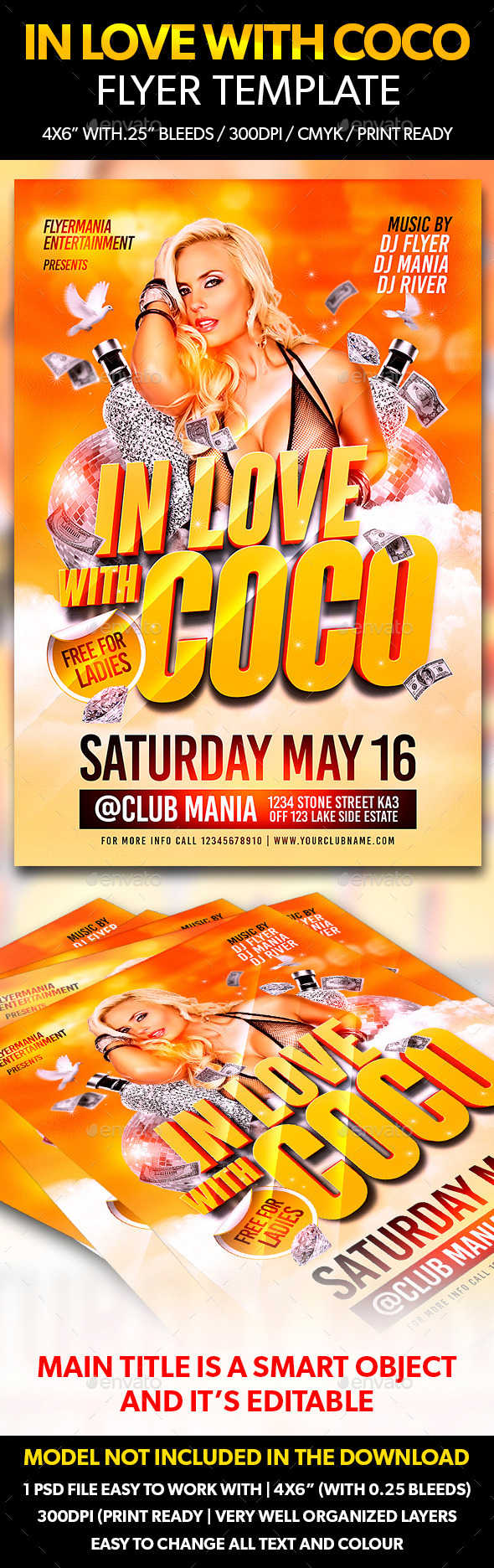 In Love With Coco Flyer Template (Clubs & Parties)