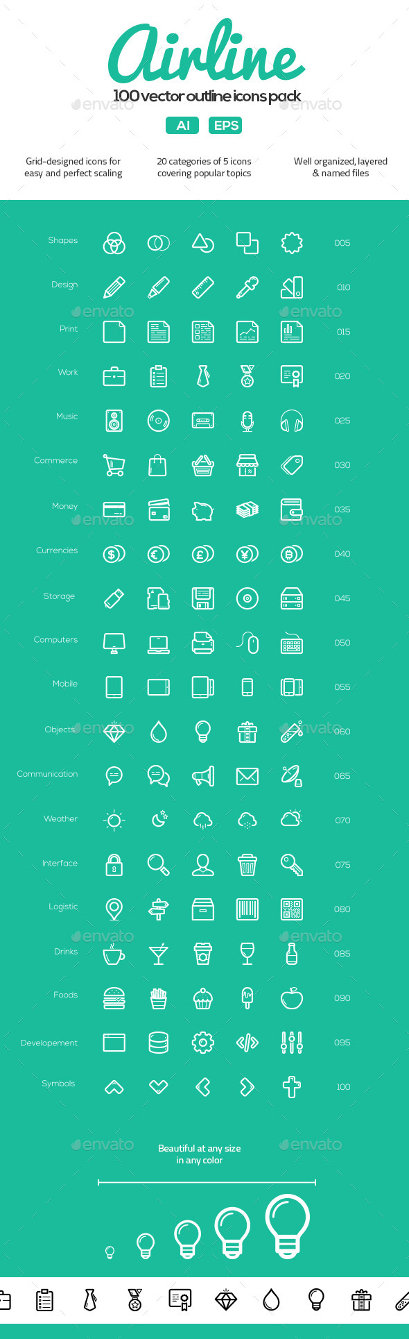 GraphicRiver 100 Vector Outline Icons Pack 10928704 GraphicRiver 100 Vector Outline Icons Pack 10928704