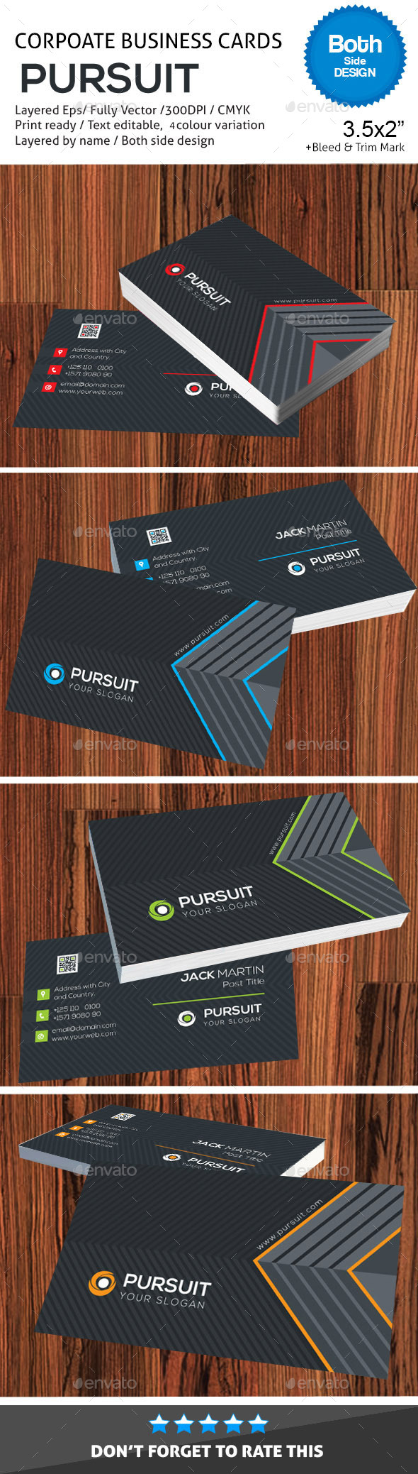 GraphicRiver Pursuit Corporate Business Cards 10928986 GraphicRiver Pursuit Corporate Business Cards 10928986