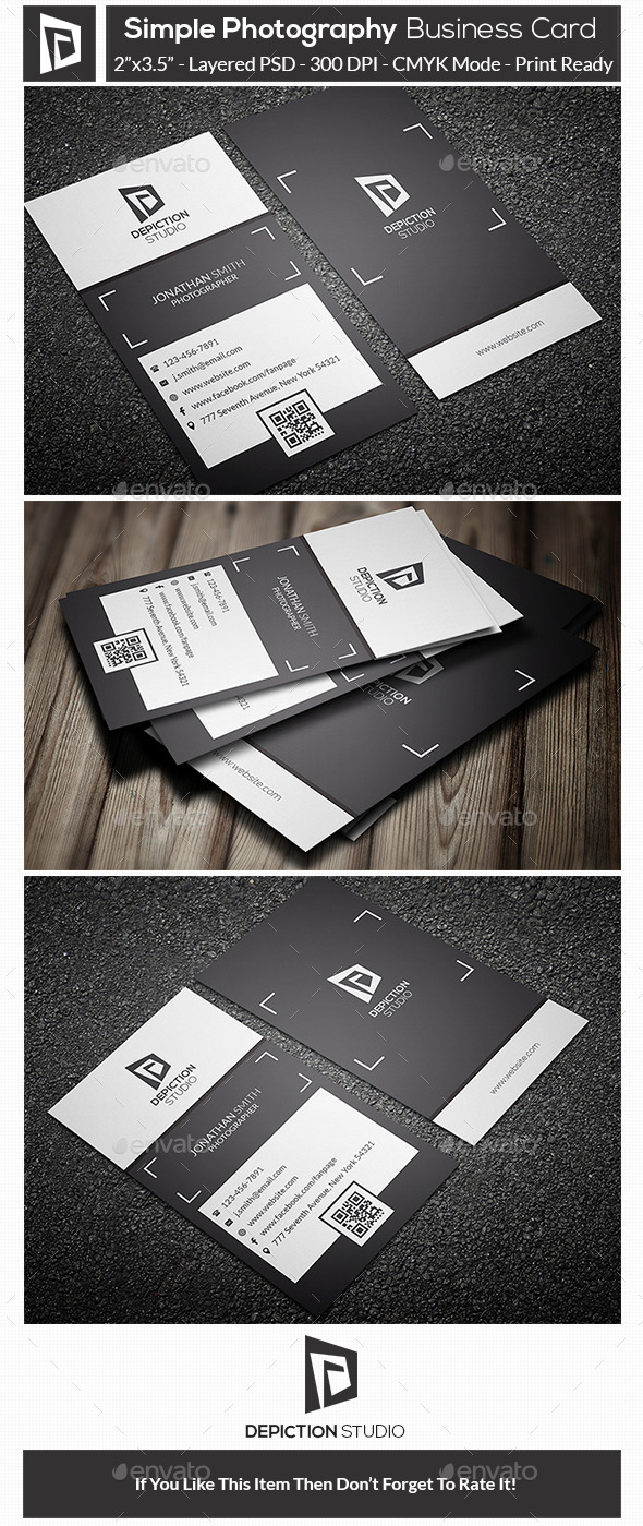 GraphicRiver Simple Photography Business Card 10929285 GraphicRiver Simple Photography Business Card 10929285