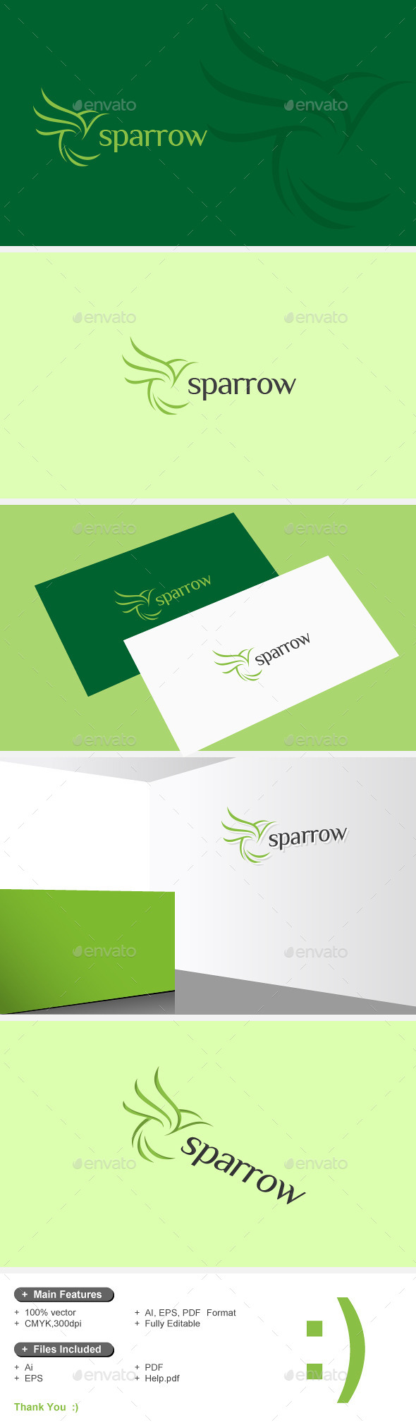 GraphicRiver Sparrow & Bird Logo 10929290 GraphicRiver Sparrow & Bird Logo 10929290