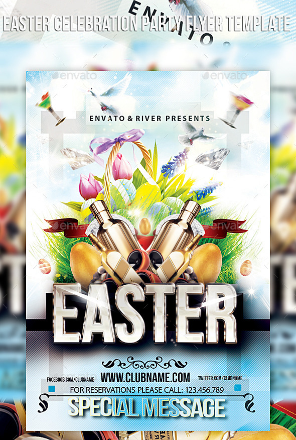 Easter Celebration Party Flyer Template (Events)