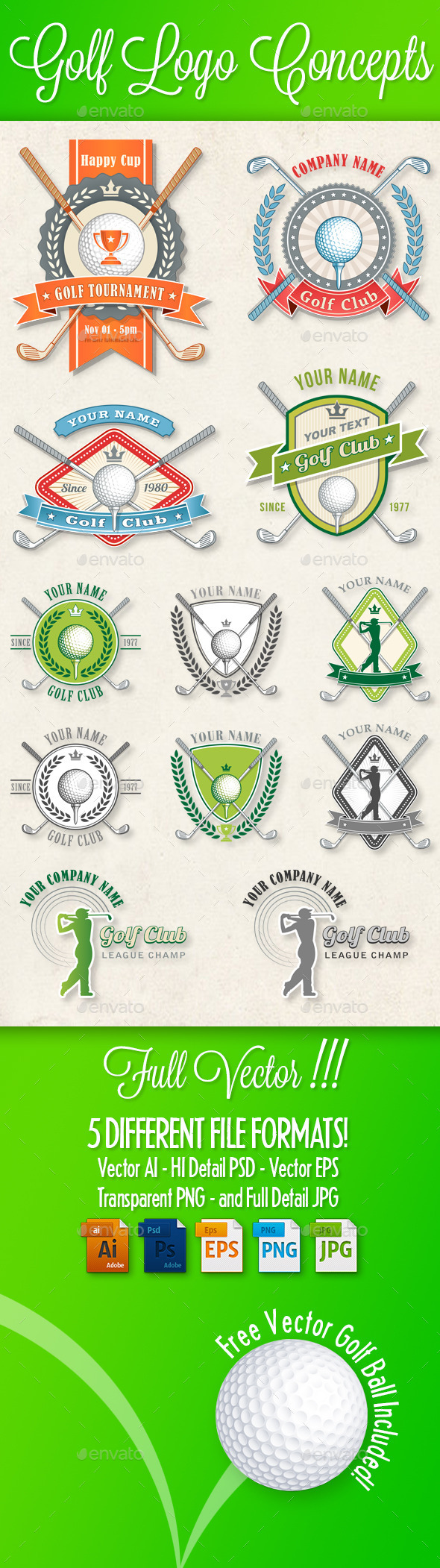 GraphicRiver Golf Logos and Concepts 10905718 GraphicRiver Golf Logos and Concepts 10905718