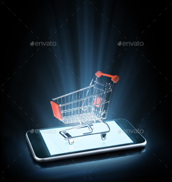 Shopping on line with smartphone