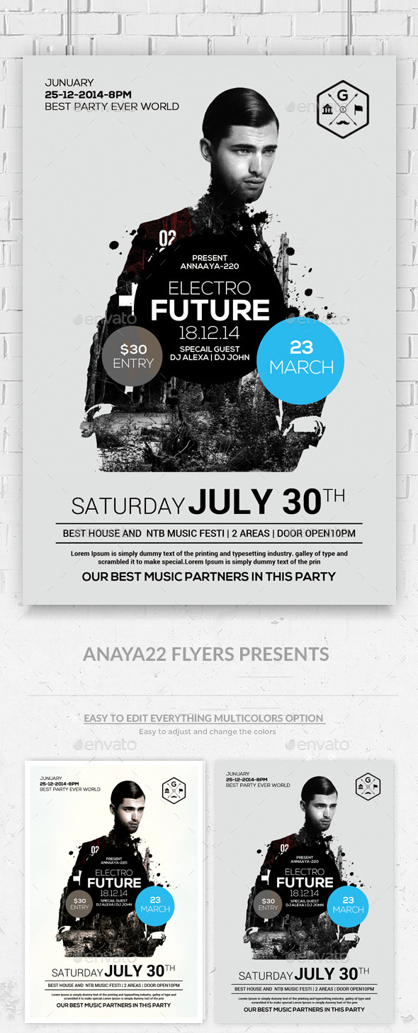 Dream Sounds Minimal Flyer Template (Clubs & Parties)