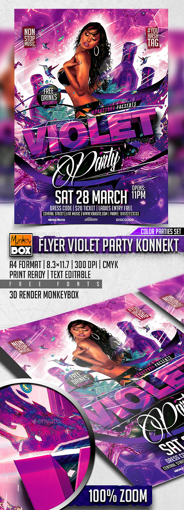 Flyer Violet Party Konnekt (Flyers)