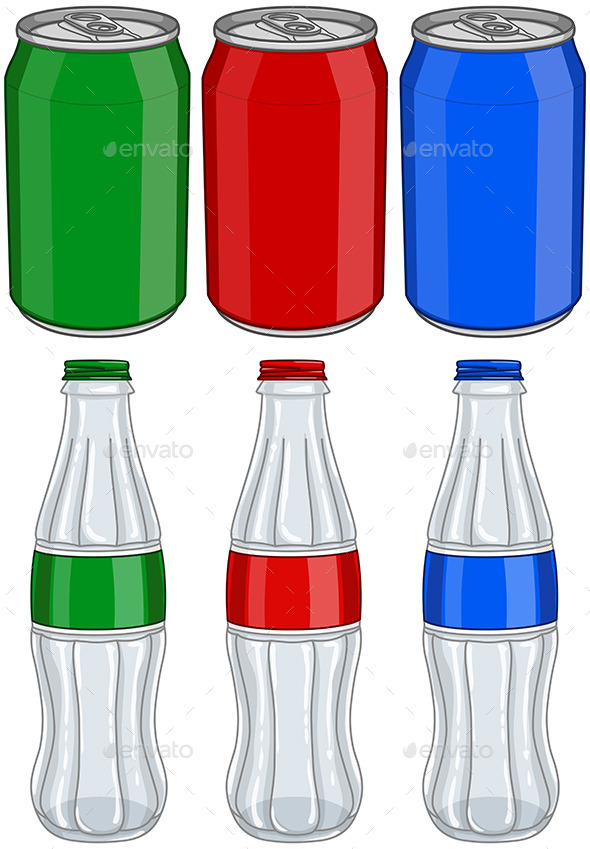 GraphicRiver Soda Cola Aluminium Cans Glass Bottles Three Color 10931074 GraphicRiver Soda Cola Aluminium Cans Glass Bottles Three Color 10931074