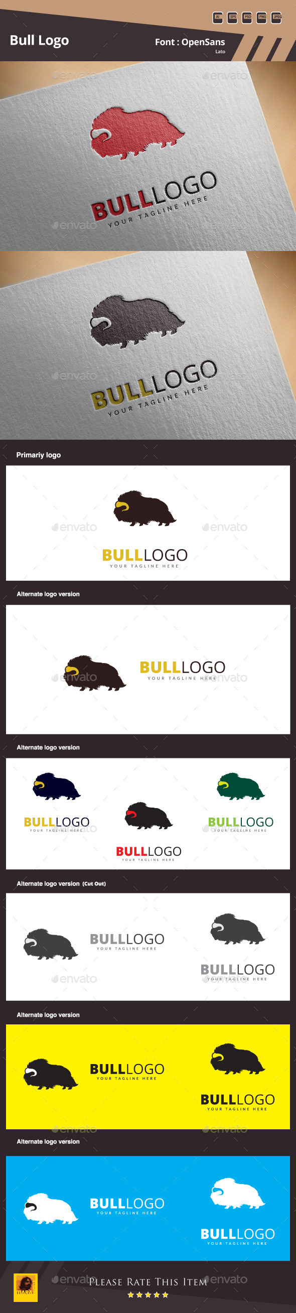 GraphicRiver Bull Logo Template 10932606 GraphicRiver Bull Logo Template 10932606